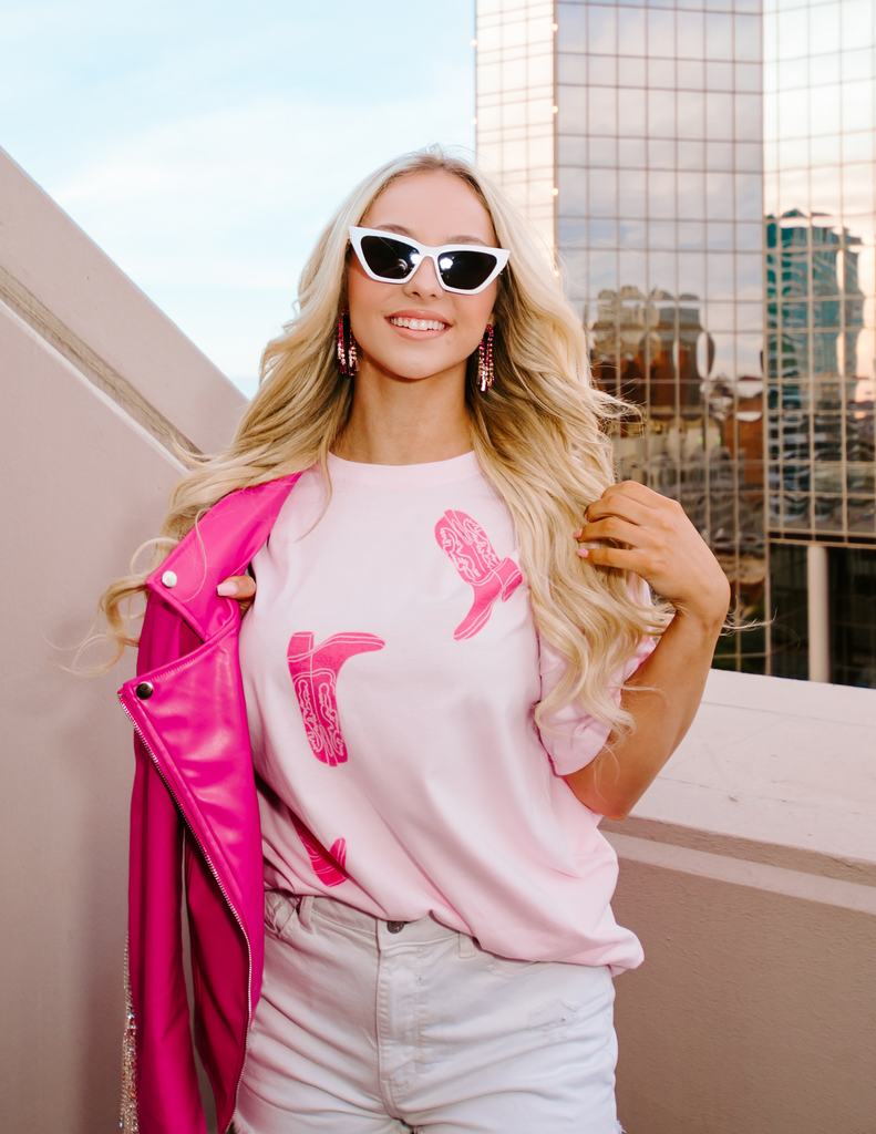 OVERSIZED BOOTS TEE PINK